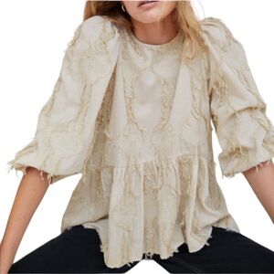 Zara Voluminous Fringe Blouse